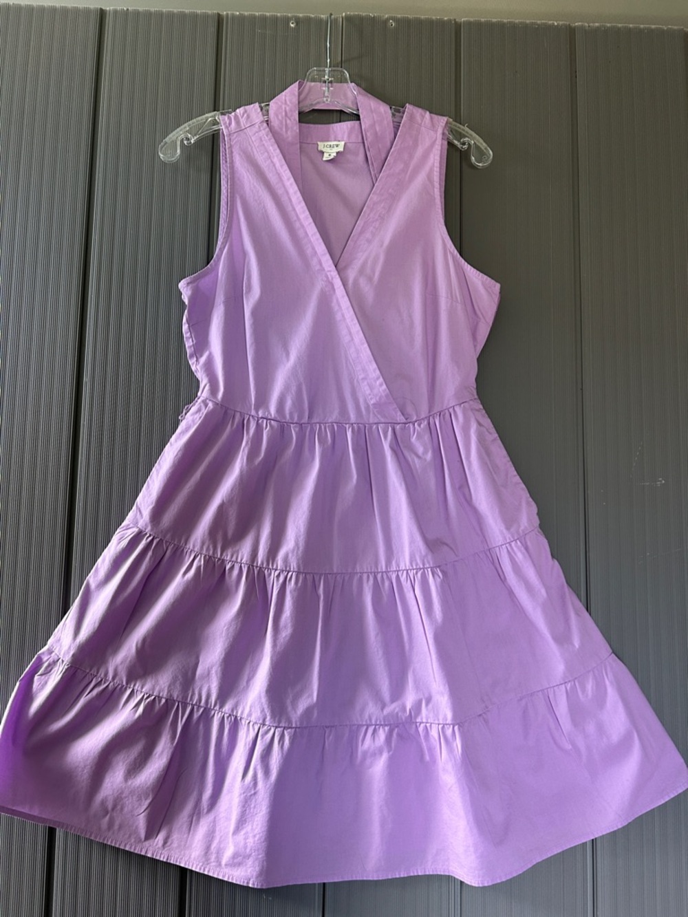 J. Crew Lavender Sleeveless Tiered Cotton Dress